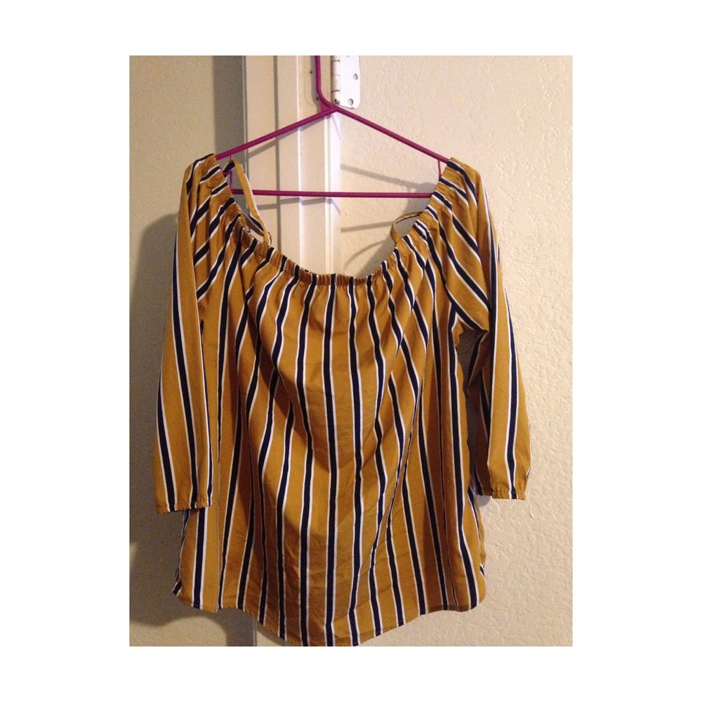 Striped off the shoulder top